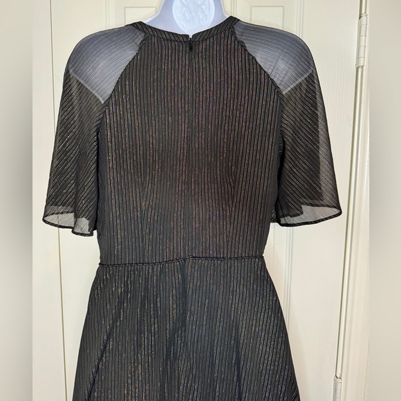 Ann TaylorShimmer Stripe Pleated Flare Dress size 4 - Picture 5 of 10